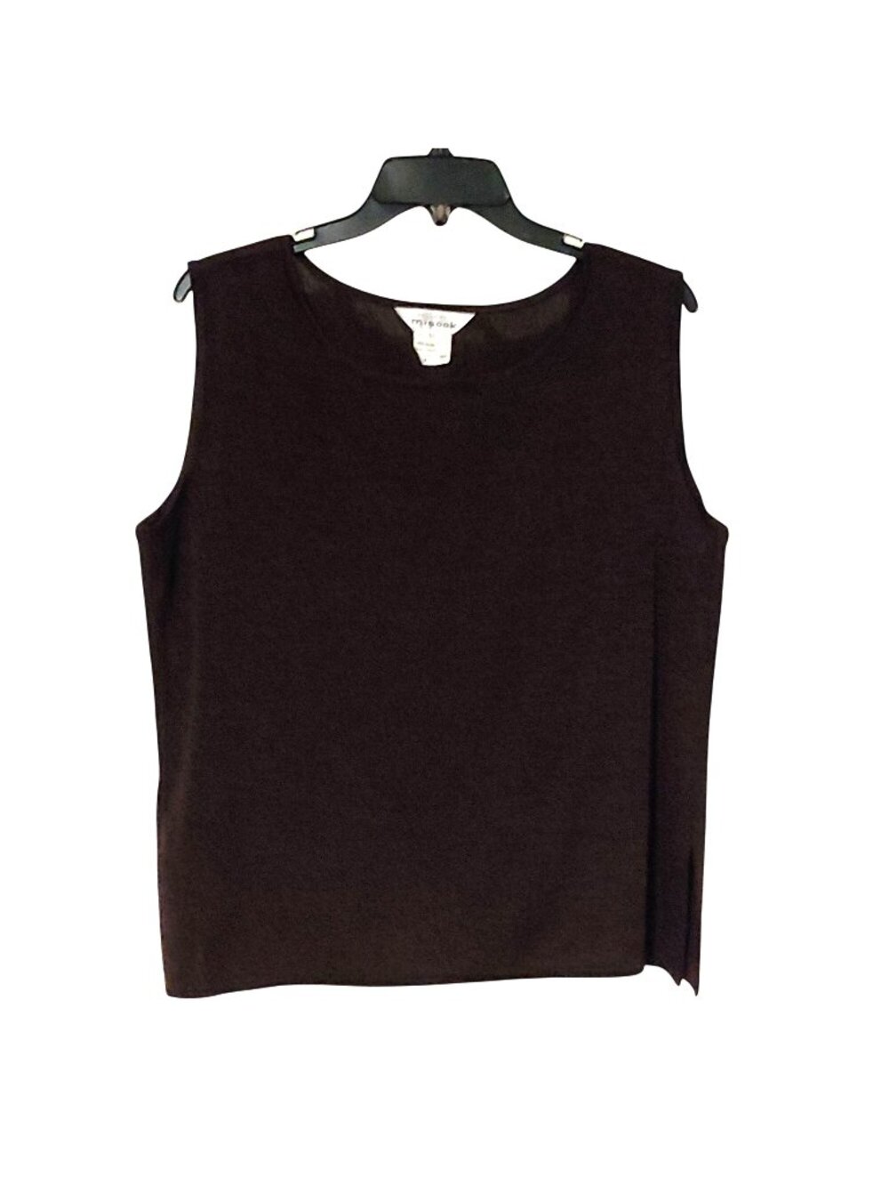 Exclusively Misook Brown Heather Shell Tank Knit Capsule Top Quiet Luxury Career